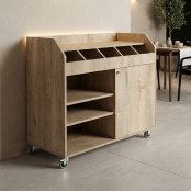 Desserte de service en bois clair (à monter)