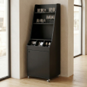 Desserte de service compacte professionnelle avec service haut en bois Noir PREMIUM - GOLDINOX