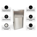 Poubelle snack en inox avec bac plastique (560x530x1230mm) PREMIUM - GOLDINOX