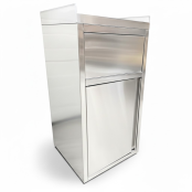 Lot de 2 poubelles snack en inox avec bac plastique (560 x 530 x 1230 mm) / GOLDINOX