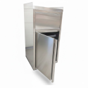 Lot de 2 poubelles snack en inox avec bac plastique (560x530x1230mm) PREMIUM - GOLDINOX
