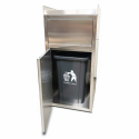 Lot de 2 poubelles snack en inox avec bac plastique (560x530x1230mm) PREMIUM - GOLDINOX