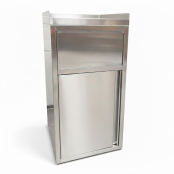 Lot de 2 poubelles snack en inox avec bac plastique (560 x 530 x 1230 mm) / GOLDINOX