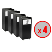 Lot de 4 Poubelles snack en bois noir 100L