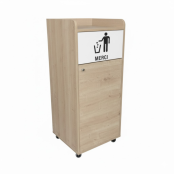 Lot de 4 Poubelles snack en bois chêne clair 100L