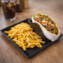 15 plateaux de service avec porte sandwich/kebab (Noir) - PLATOOFLEX