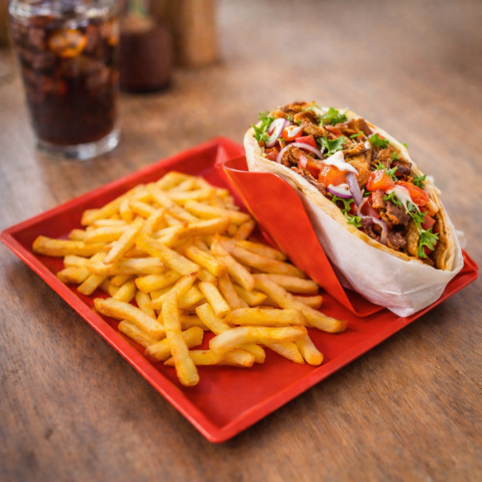 15 plateaux de service avec porte-sandwich / kebab (Rouge) - MELFORM / PLATOOFLEX