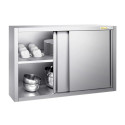 Placard mural inox 1200x400 mm - Hauteur 1000 mm avec portes coulissantes PREMIUM - GOLDINOX