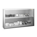 Placard mural inox 1400x400 mm - Hauteur 1000 mm avec portes coulissantes IDEAL - GOLDINOX