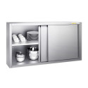 Placard mural inox 1600x400 mm - Hauteur 1000 mm avec portes coulissantes IDEAL - GOLDINOX