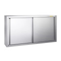 Placard mural inox 1600x400 mm - Hauteur 1000 mm avec portes coulissantes PREMIUM - GOLDINOX