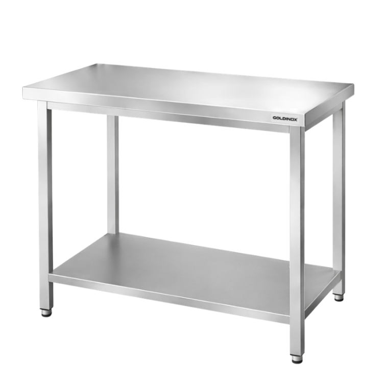 Table de travail en inox Bar 1200x700 mm avec 1 étagère inférieure PREMIUM - GOLDINOX