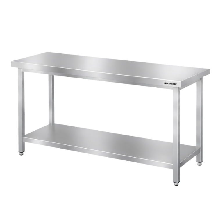 Table de travail en inox Bar 1600x700 mm avec 1 étagère inférieure PREMIUM - GOLDINOX