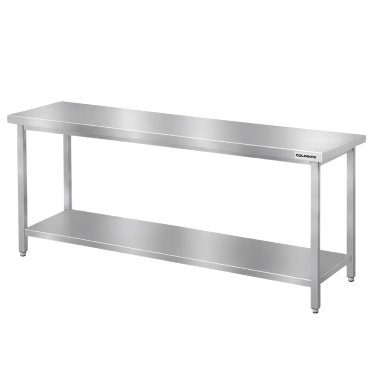 Table de travail en inox Bar 2000x600 mm avec 1 étagère inférieure PREMIUM - GOLDINOX