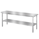 Table de travail en inox Bar 2000x700 mm avec 1 étagère inférieure PREMIUM - GOLDINOX