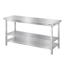 Table de travail en inox Bar 1400x700 mm avec 2 étagères inférieures PREMIUM - GOLDINOX
