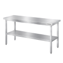 Table de travail en inox Bar 1500x700 mm avec 2 étagères inférieures PREMIUM - GOLDINOX