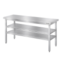 Table de travail en inox Bar 1600x700 mm avec 2 étagères inférieures PREMIUM - GOLDINOX