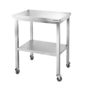Table de travail en inox Bar 500x500 mm avec 3 étagères inférieures sur roulettes PREMIUM - GOLDINOX