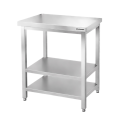 Table de travail en inox Bar 700x700 mm avec 3 étagères inférieures PREMIUM - GOLDINOX
