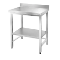 Table de travail en inox Bar 500x500 mm avec renfort et dosseret PREMIUM - GOLDINOX