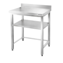 Table de travail en inox Bar 700x700 mm avec renfort et dosseret PREMIUM - GOLDINOX