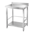Table de travail en inox Bar 800x500 mm avec renfort et dosseret PREMIUM - GOLDINOX