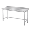 Table de travail en inox Bar 1400x600 mm avec renfort et dosseret PREMIUM - GOLDINOX