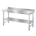 Table de travail en inox Bar 1400x700 mm avec renfort et dosseret PREMIUM - GOLDINOX