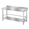 Table de travail en inox Bar 1600x700 mm avec renfort et dosseret PREMIUM - GOLDINOX