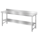 Table de travail en inox Bar 1800x700 mm avec renfort et dosseret PREMIUM - GOLDINOX