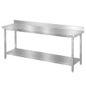 Table de travail en inox Bar 2000x600 mm avec renfort et dosseret PREMIUM - GOLDINOX