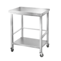Table de travail en inox Bar 600x500 mm avec renfort sur roulettes PREMIUM - GOLDINOX