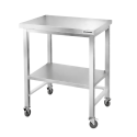 Table de travail en inox Bar 600x700 mm avec renfort sur roulettes PREMIUM - GOLDINOX