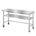 Table de travail en inox Bar 1600x600 mm avec renfort sur roulettes PREMIUM - GOLDINOX