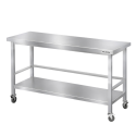 Table de travail en inox Bar 1600x700 mm avec renfort sur roulettes PREMIUM - GOLDINOX