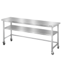 Table de travail en inox Bar 2000x800 mm avec renfort sur roulettes PREMIUM - GOLDINOX