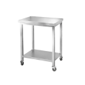 Table de travail en inox Bar 700x500 mm avec renfort sur roulettes PREMIUM - GOLDINOX