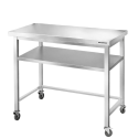 Table de travail en inox Bar 1000x700 mm avec renfort sur roulettes PREMIUM - GOLDINOX