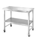 Table de travail en inox Bar 1000x800 mm avec renfort sur roulettes PREMIUM - GOLDINOX
