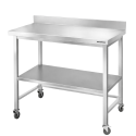 Table de travail en inox Bar 1200x800 mm avec renfort sur roulettes PREMIUM - GOLDINOX