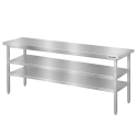Table de travail en inox Bar 2000x700 mm avec 3 étagères inférieures PREMIUM - GOLDINOX