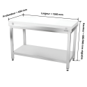 Table de travail en inox 1500x600 mm avec plaque de découpe blanche PREMIUM - GOLDINOX