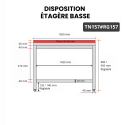Table de travail en inox 1500x700 mm avec plaque de découpe rouge PREMIUM - GOLDINOX