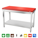 Table de travail en inox 1600x700 mm avec plaque de découpe rouge PREMIUM - GOLDINOX
