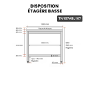 Table de travail en inox 1000x700 mm avec plaque de découpe blanche PREMIUM - GOLDINOX