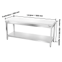 Table de travail en inox 1800x800 mm avec plaque de découpe blanche PREMIUM - GOLDINOX