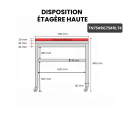 Table de travail en inox 700x500 mm avec plaque de découpe rouge sur roulettes PREMIUM - GOLDINOX
