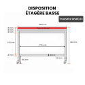 Table de travail en inox 1800x500 mm avec plaque de découpe rouge sur roulettes PREMIUM - GOLDINOX