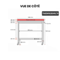 Table de travail en inox 800x500 mm avec plaque de découpe rouge sur roulettes PREMIUM - GOLDINOX
